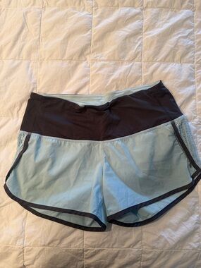 lululemon athletica Light Blue and Black Women's Running Shorts